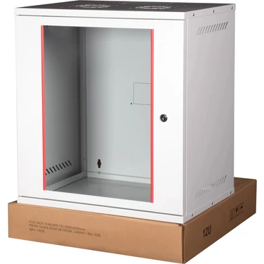 LANDE - 12U 19" Cam Kapaklı Duvar Tipi Rack Kabinet – Genişlik: 544 mm | Derinlik: 400 mm – Açık