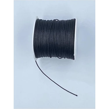 1,0 mm Kopmaya Dayanıklı Paraşüt Ipi 100 Metre Siyah Bileklik, Tesbih