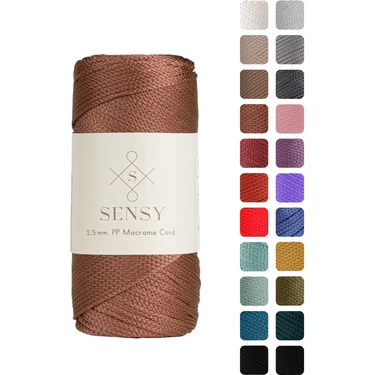 Sensy Premium 1,5 mm 100 gr Polyester Makrome Ipi 150 M Supla Ip ve Çanta Ipliği Makrame