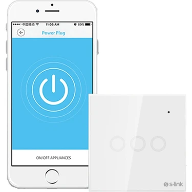 S-Link Swapp SL-EG33 Kablosuz ve Dokunmatik Aydınlatma Anahtarı 3lü Wifi Tuya