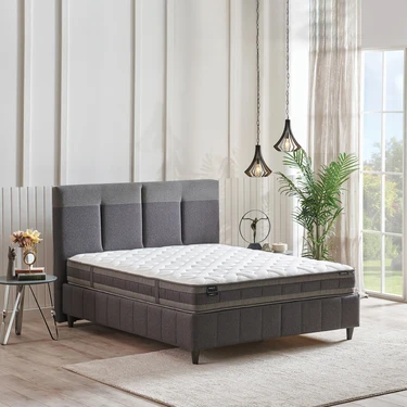 Yataş Dream Line Yatak Baza Başlık Set - Koyu Gri,