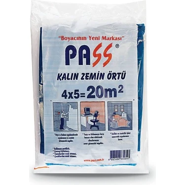 Pass Kalın Zemin Örtüsü Branda Mavi 20m2-Kullanımı Pratik-Dayanıklı-Tadilat Sonrası Temizlik