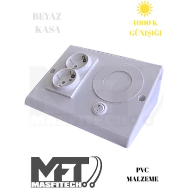 Masfitech Dolap ve Tezgah Altı Prizli Aydınlatma 3 Watt (Gün Işığı