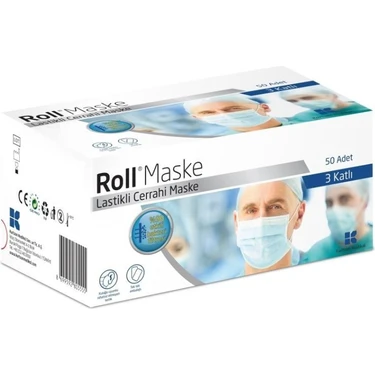 Roll Cerrahi Maske 3 Katlı Tekli Zarf 50LI 1