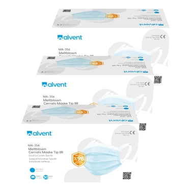 Alvent Meltblown Maske 150 Adet-Ma-356-Açık Mavi- Yeni Nesil-Sertifikalı-Sağlık Bakanlığı