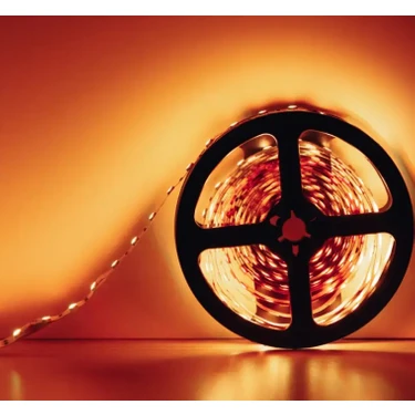 Cata 5 Metre 12 Volt Amber Renk 10 Çipli İç Mekan Aydınlatma Aksesuarı LED