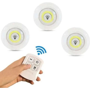 Pileli Store Kablosuz Uzaktan Kumandalı 3lü LED Lamba