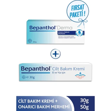 Onarıcı Bakım Merhemi 50gr & Cilt Bakım Kremi 30gr, Günlük Yüz Bakım, Yoğun Nemlendirici Vücut