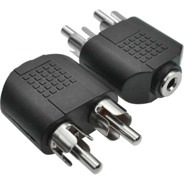 2 Rca Erkek To 3.5 mm Aux Stereo Dişi Ses Ayırıcı