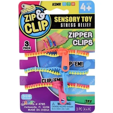 Aesco 3’lü Zıp Clip Zipper – El Becerileri ve Koordinasyon Için Eğitici