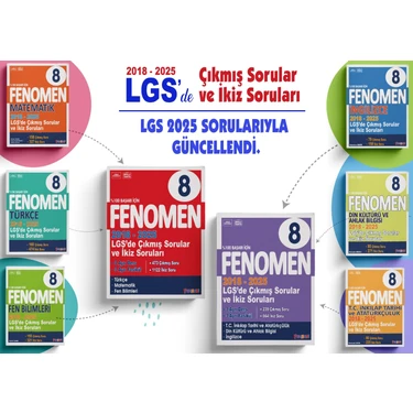 Fenomen Yayıncılık 8. Sınıf LGS Çıkmış Sorular ve İkiz Soruları Seti (6 Kitap)