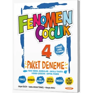 Fenomen Çocuk 4. Sınıf Paket Deneme 7 Deneme Kitabı Fenomen Yayınları ile Yeni Nesil