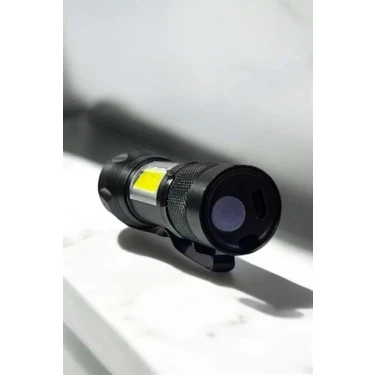 Uravas Store Şarjlı Metal Zoomlu El Feneri Işıldak LED Işık Taşınabilir El