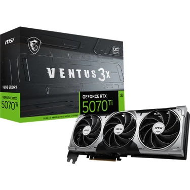 Msı VGA Geforce Rtx 5070 Tı 16G Ventus 3x Oc RTX5070TI 16GB Gdrr7 256 B DX12 Pcıe 5.0 X16 (3xdp