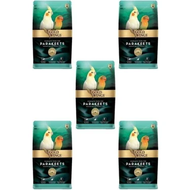 Gold Wings Premium Paraket Yemi 1 kg x 5 Adet Vitamin ve Mineral Destekli Besleyici