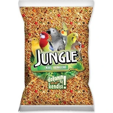 Jungle Muhabbet Kuşu Yemi 1 Kg – Sarı Beyaz Darı, Aspur, Nijer, Keten ve İç Yulaf Karışımı Ekonomik