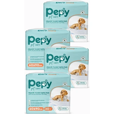 Pepy Hijyenik Tuvalet Eğitim Pedi 60x90 cm 120 Adet 4 Paket Evcil Hayvanlar