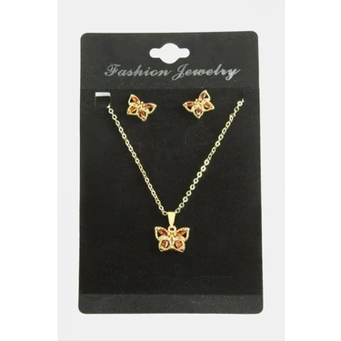 Marsilyan Kelebek Zirkon Taşlı Set