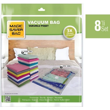 Magıc Saver Bag 8´li Evinde Yer Aç Vakumlu Poşet Seti