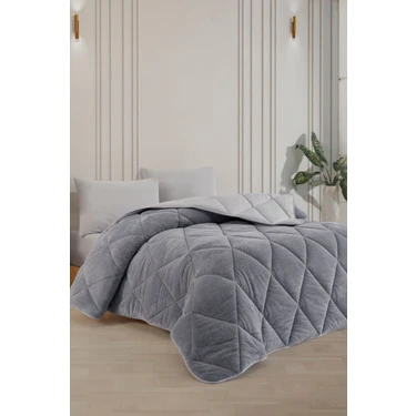 Formeya Tek Kişilik Lüx Gri Wellsoft Yorgan Çift Taraflı 155x215 cm (Yastık Kılıfı