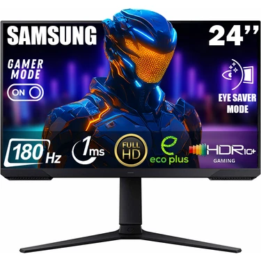 Samsung Odyssey G3 24" 180 Hz 1 Ms (HDMI+DP) FHD  Pivot Gaming Monitör LS24DG302EUXUF