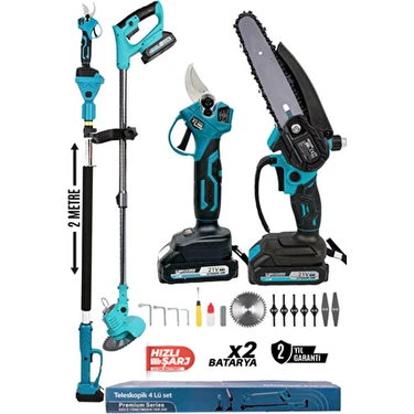 Kimmeer Plus KİMMEER PLUS 21 V Güçlü Akülü Budama Seti Elektrikli Kesme Şekli ile Hızlı