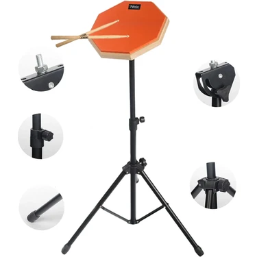 Midex DD-1080-PAK Bateri Davul Çalışma Pedi Seti 8 Inç Drum Practice