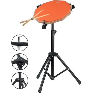 Midex DD-1012-PAK Bateri Davul Çalışma Pedi Seti 12 Inç Drum Practice