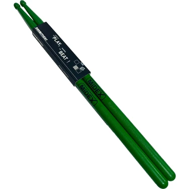Midex GFK-801GR 5A Bateri Baget Kırılmaz Polyemid Yeşil Davul Bageti 5A