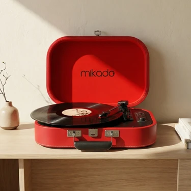Mikado Nostalgia MN-101 Kırmızı USB + RCA + Bluetooth Destekli Müzik