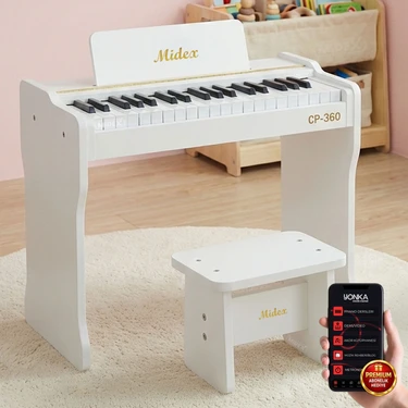 Midex CP-360WH Çocuk Piyanosu Pilli 37