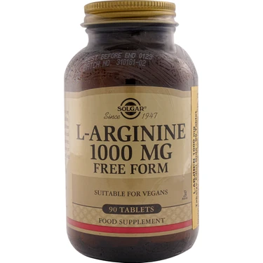 Solgar L-Arginine 1000 Mg 90 Tablet Türkiye Menşeli Yüksek Emilim İçeren