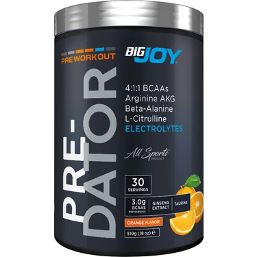 Bigjoy Sports Predator Pre-Workout Portakal Aroma 510 gr Preworkout Güç ve Performans