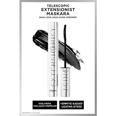 L'oréal Paris Telescopic Extensionist Maskara Hacim Verici Özellikleriyle Siyah Renk Büyük