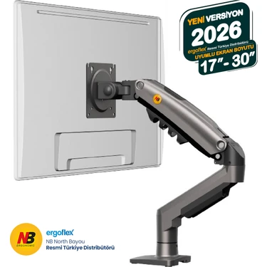 Ergoflex NB F80 Ergonomic Amortisörlü 17-32inch Monitör Kolu 2-9 Kg Monitör Standı 2026