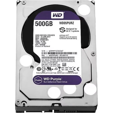 Wd 500GB Purple WD05PURZ 3.5" 5400 Rpm Sata 3