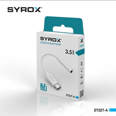 Syrox DT22T-A Type-C To 3.5mm Jack Kulaklık Çevirici Aux Dönüştürücü