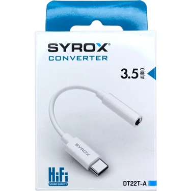 Syrox DT22T-A  Type-C To 3.5 mm Jack Kulaklık Çevirici Aux Dönüştürücü