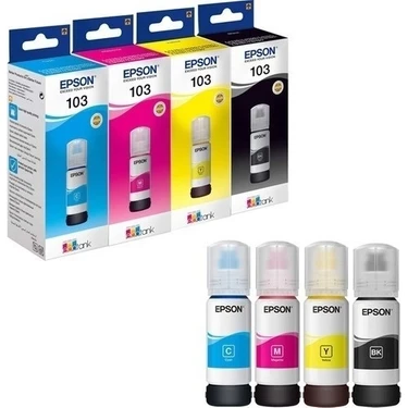 Epson 103 Ecotank 65 ml 4 Renk KUTULU Orijinal Mürekkep