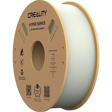 Creality Hyper PLA Filament Beyaz 1.75MM 1kg Standart Yüksek Baskı Kalitesi ile 3D Yazıcı