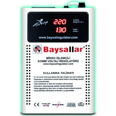 Baysallar Mikro İşlemcili Kombi Voltaj Regülatörü 500 Va Türkiye Üretimi Güçlü