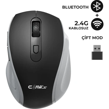 Claw’s Genius Dual V2 Pixart PAW3065 Sensörlü Bluetooth + 2.4g Wi-Fi Çift Mod Kompakt Sessiz Click