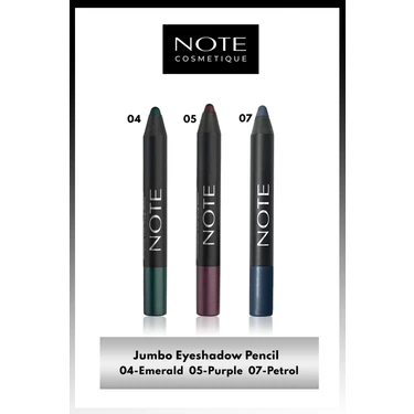 Note Cosmetics 3'lü Jumbo Kalem Far Seti - 04 Emerald 05 Purple 07 Petrol Suya Dayanıklı