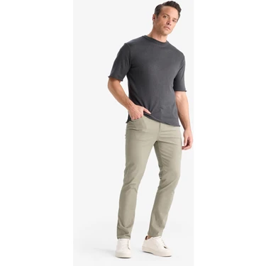DeFacto Slim Fit Dar Kesim Dar Paça Cepli Pantolon